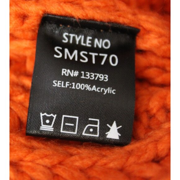 VICI Orange Sweater Mock Neck Chunky Cable Knit Pullover Oversize Size Small - Picture 4 of 5